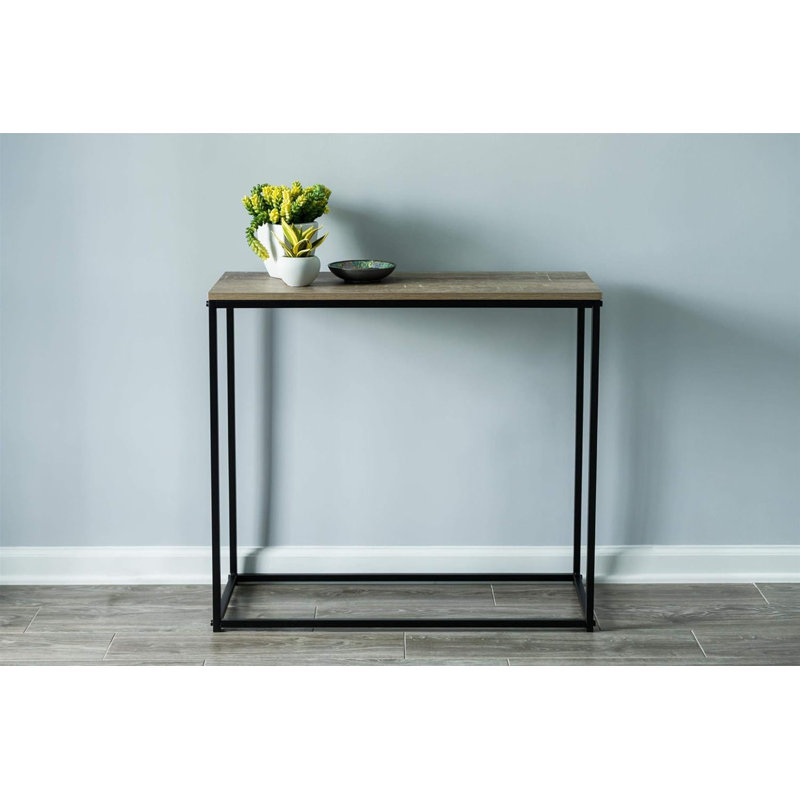 31 Inch Console Table Modern Industrial Style Vintage Design Office Living Room Study Furniture Brown